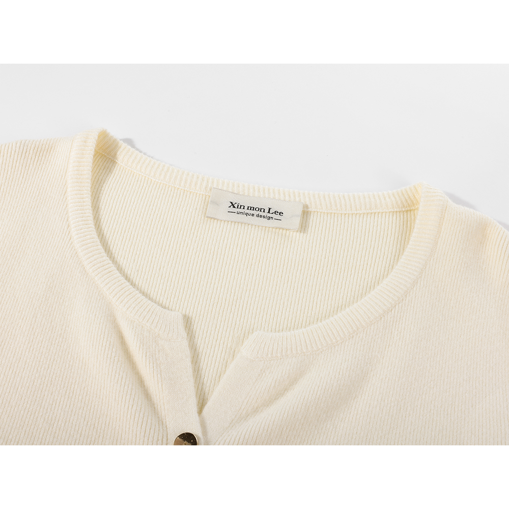V-Neck Knit Cardigan Sweater