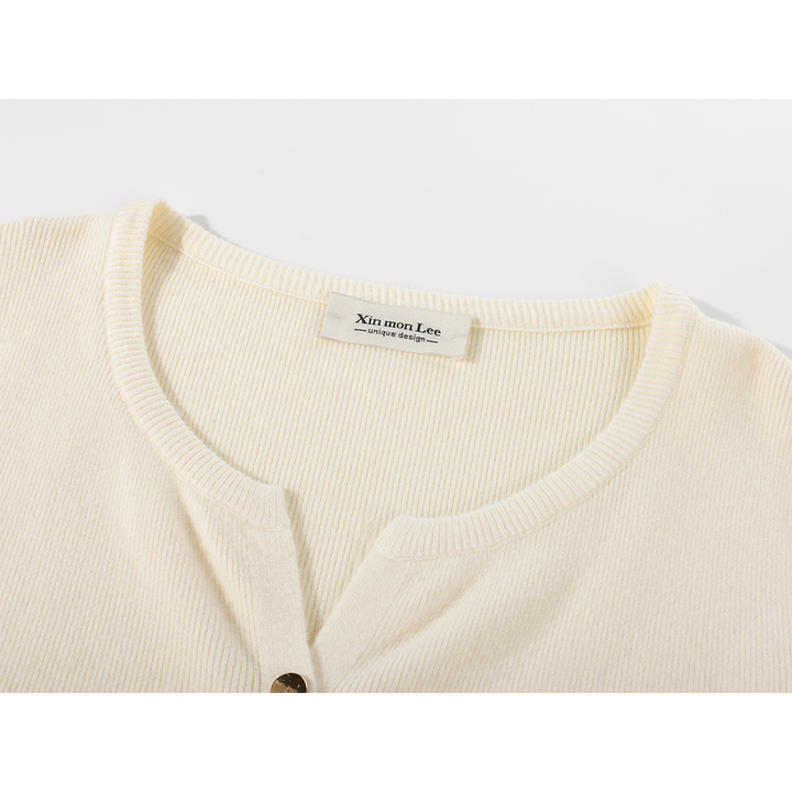 V-Neck Knit Cardigan Sweater