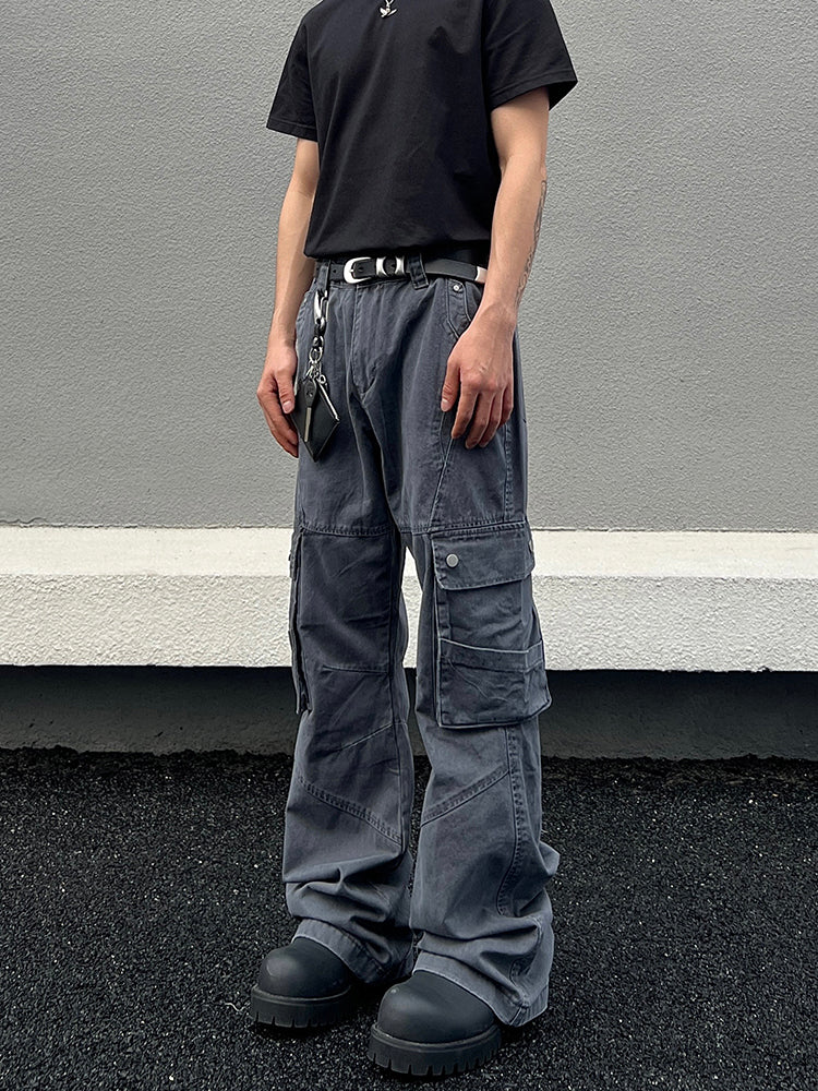 Heavyweight Flared Multi-Pocket Cargo Pants
