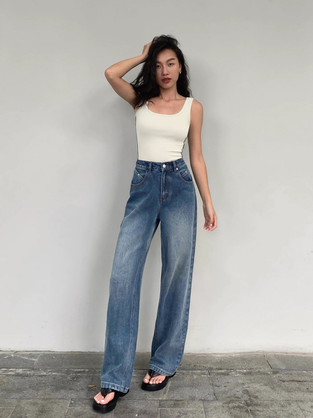 Loose Wide-Leg High Waist Jeans