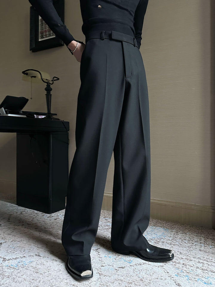 Weite Beinform Hohe Taille Gerade Hose 