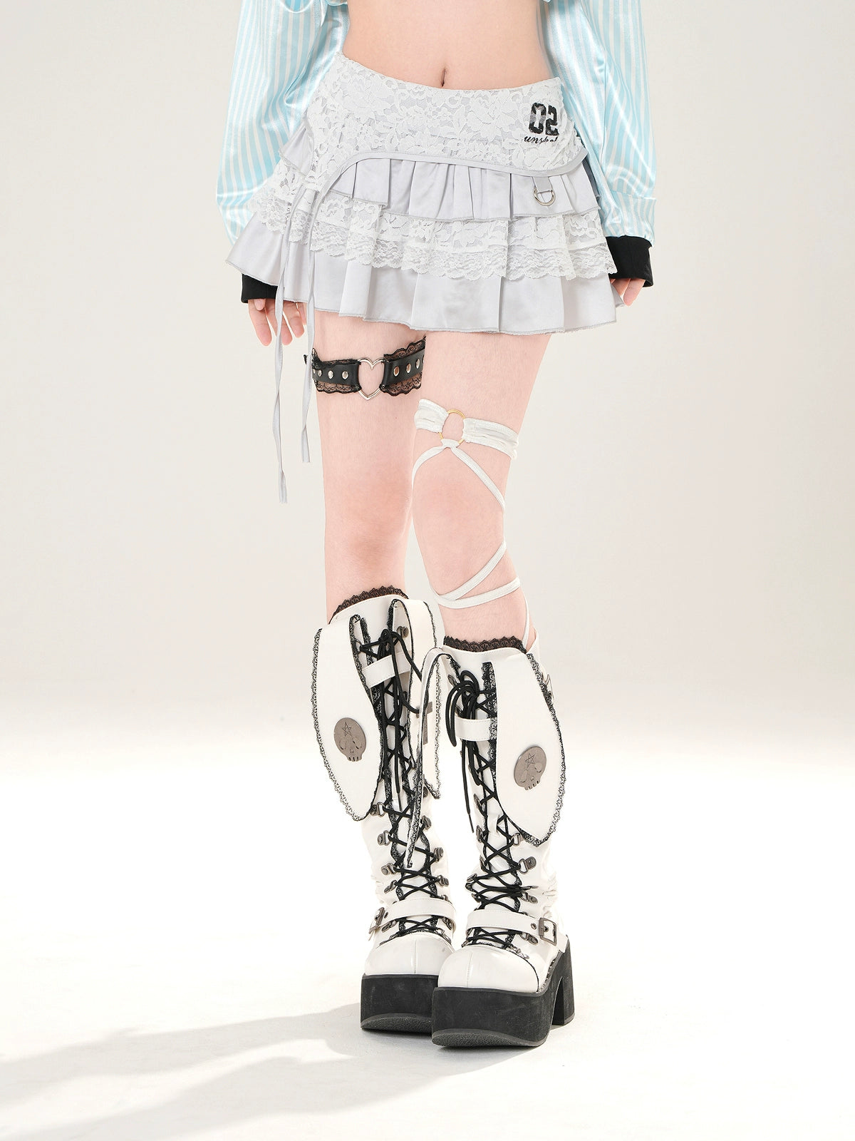 レースフリルAラインミニスカート 