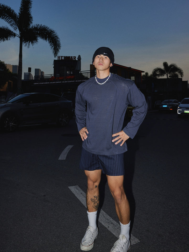 Pinstripe Casual Commuter Shorts