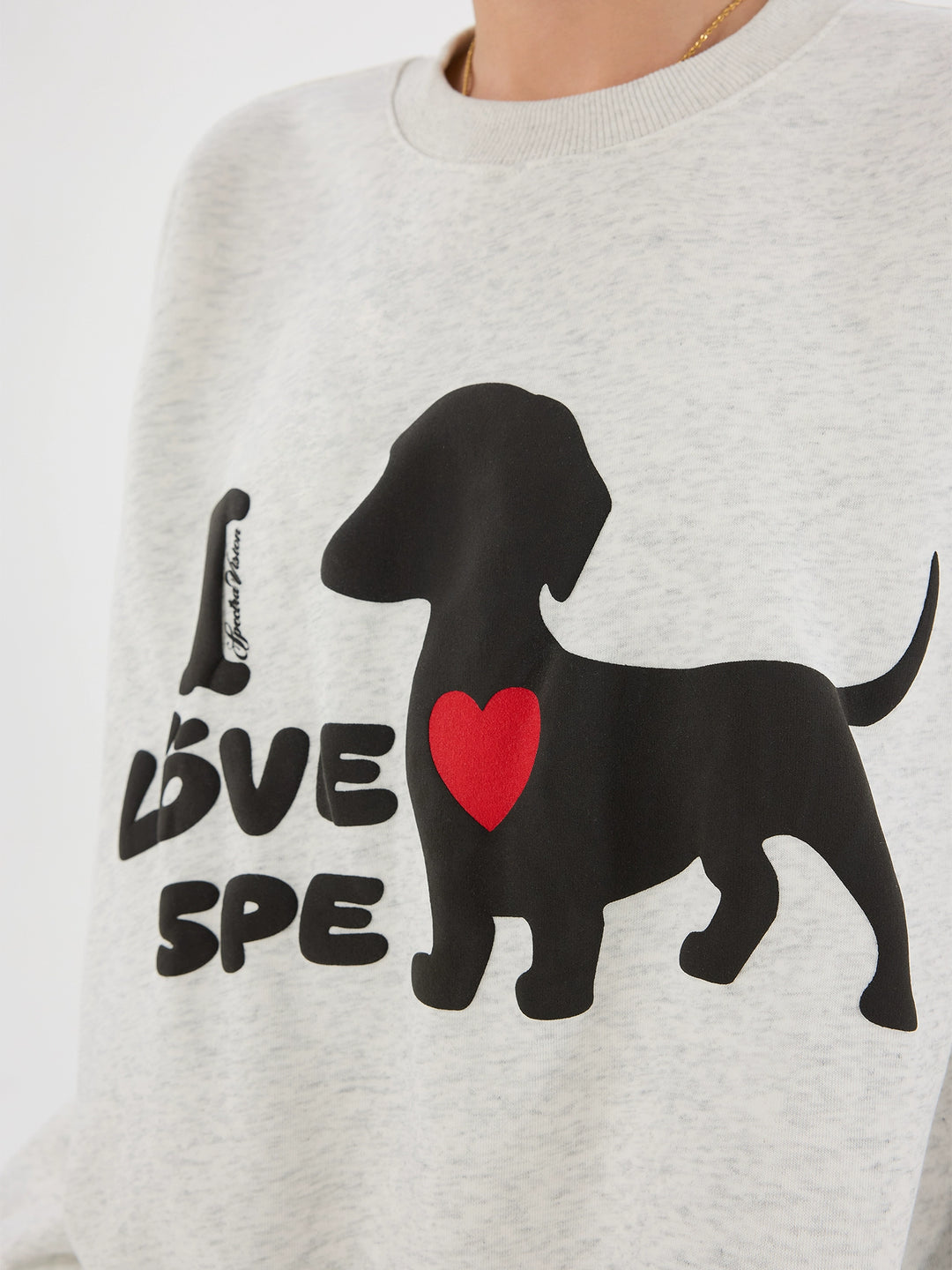 Dachshund grafisk avslappnad kort sweatshirt 