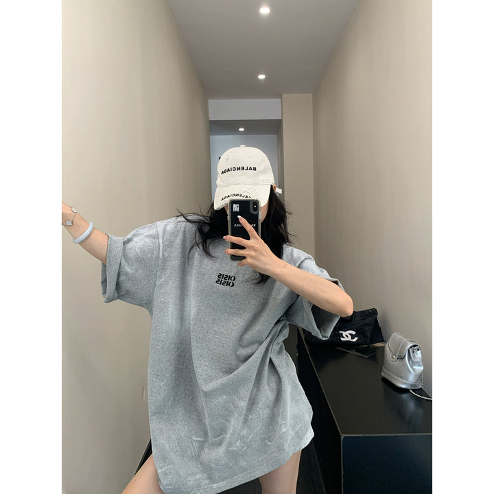 Oversized Embroidered Short Sleeve T-shirt
