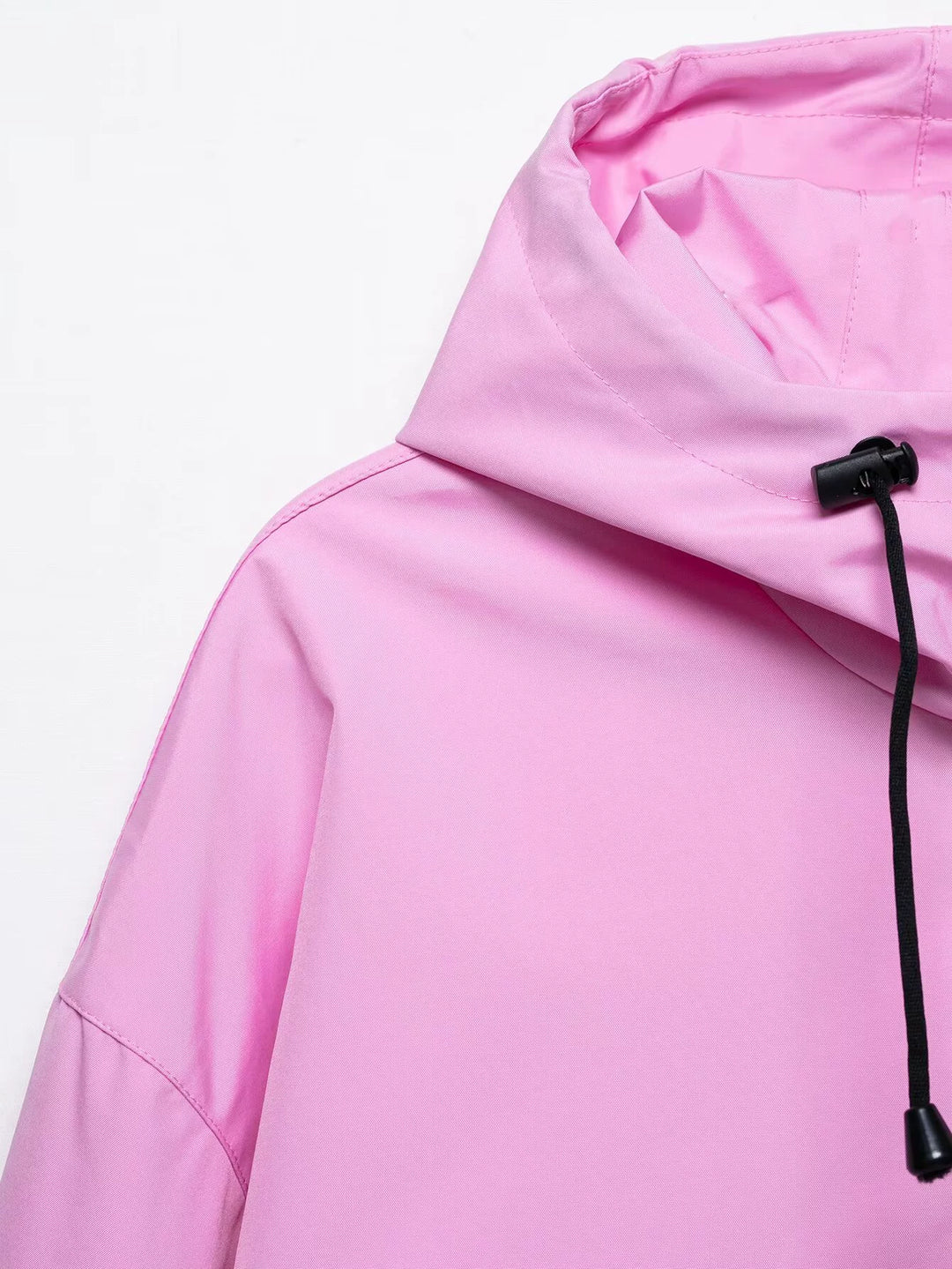Hooded Windbreaker Jacket with Front Pocket