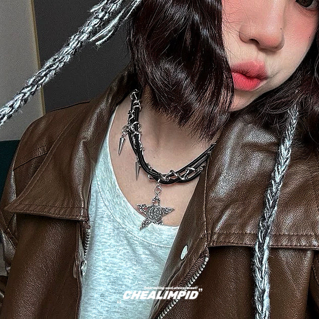 Star Rivet Punk Choker Necklace