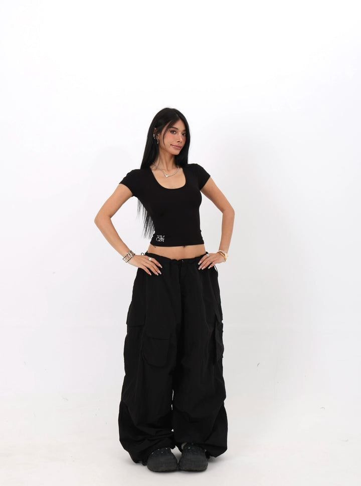 T-shirt à manches courtes slim fit col en U 