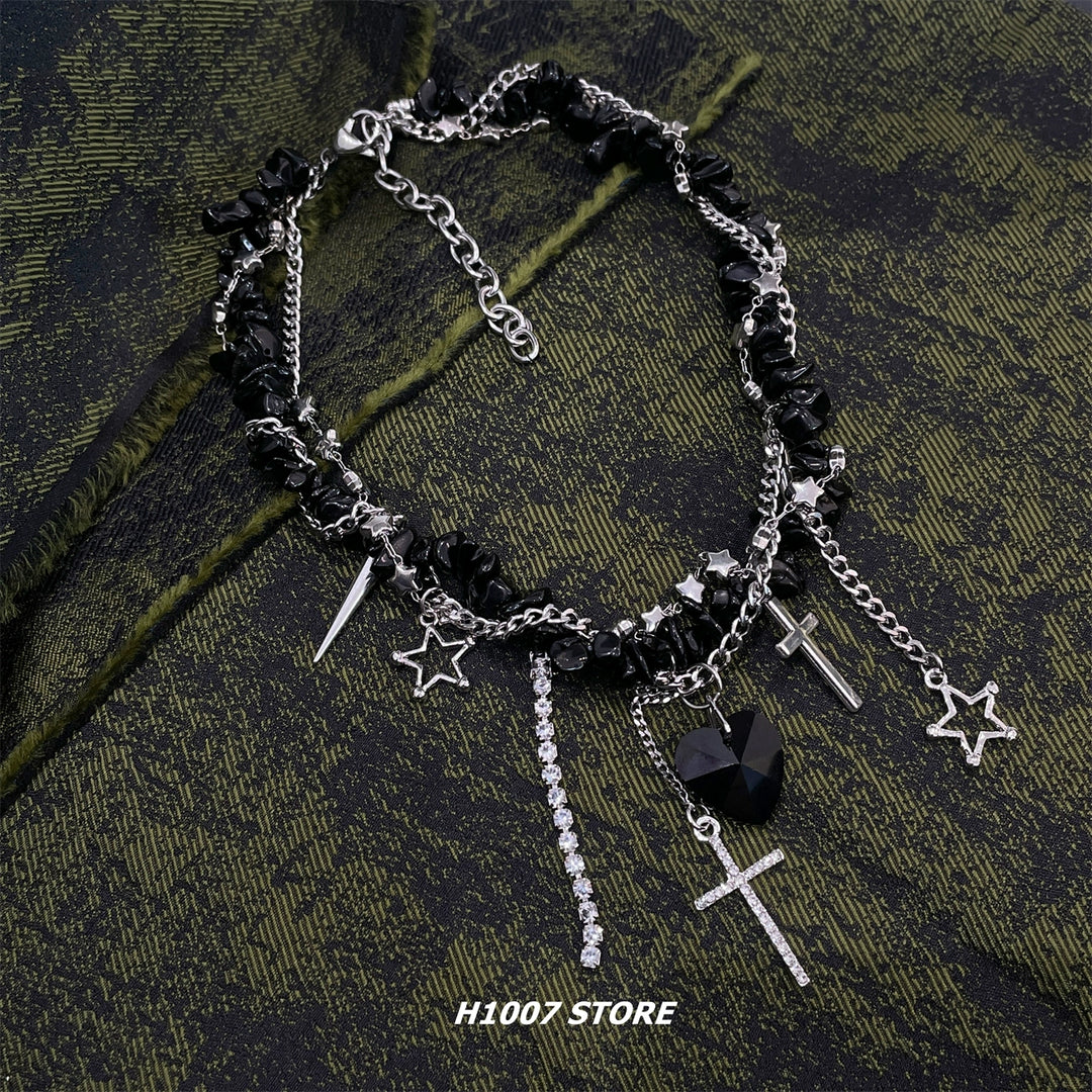 Multi-Layer Choker with Star Pendant