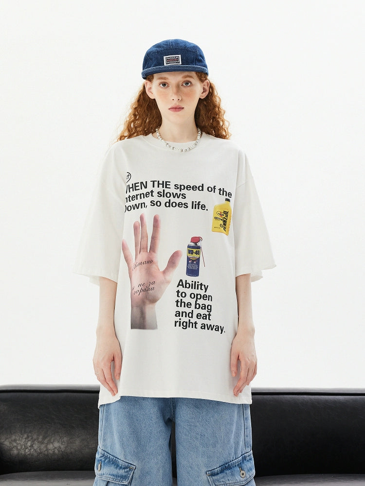 T-shirt a maniche corte con grafica e vestibilità ampia 
