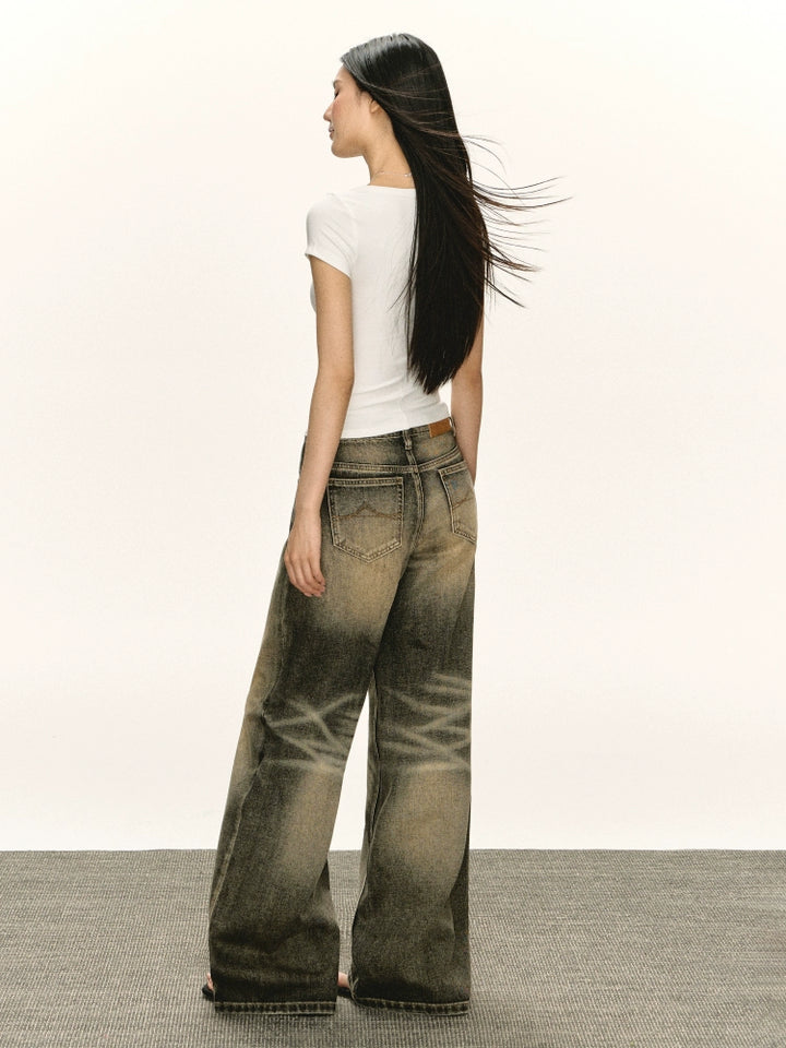 Retro Wide Leg Casual Jeans