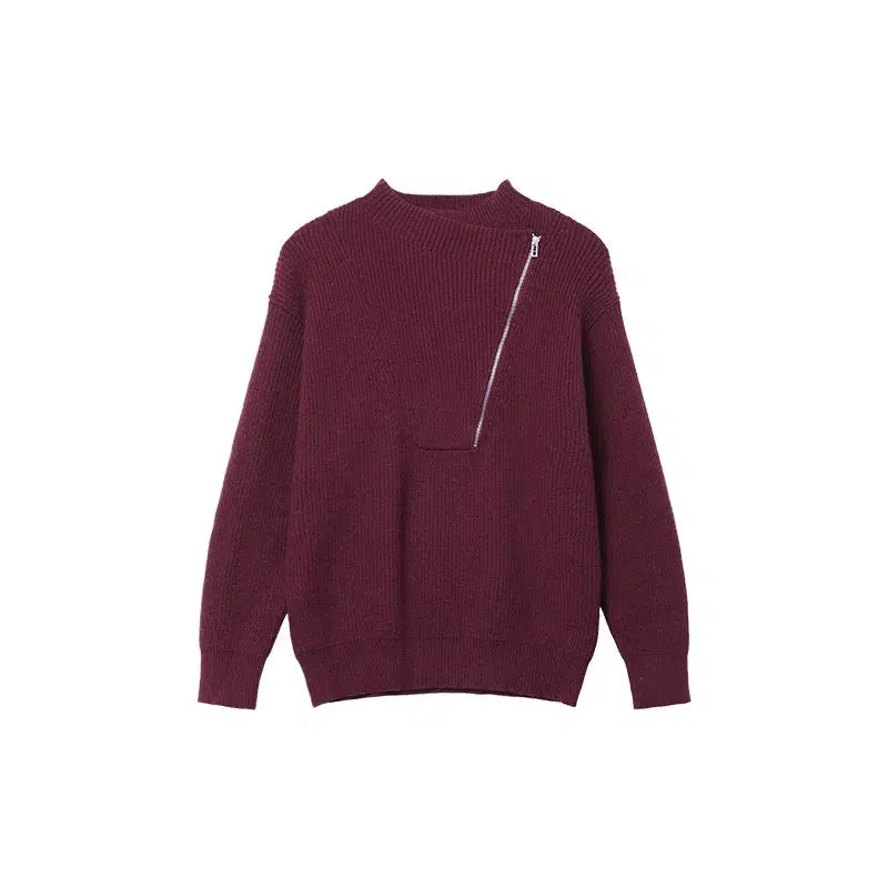Irregular Half-Zip Sweater