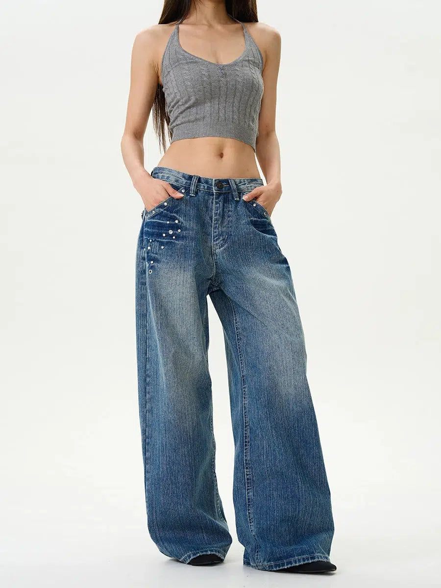 Diamond Wide-Leg Jeans