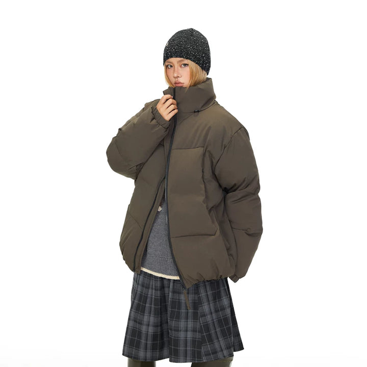 Stand Collar Zipper Padded Cotton Jacket