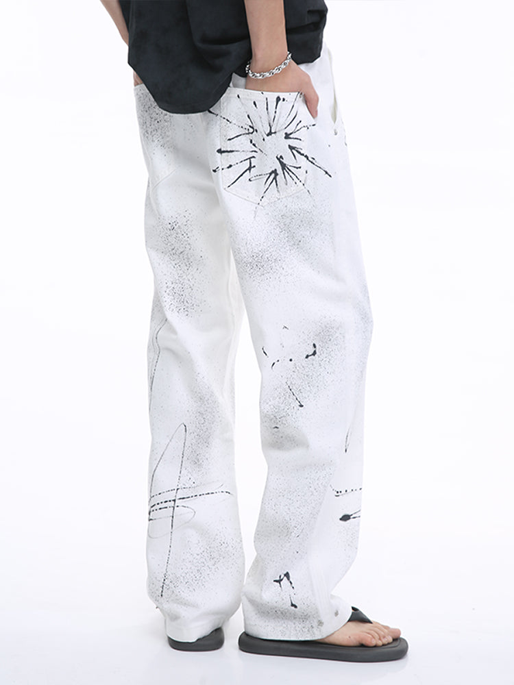 Graffiti Art Loose Wide-Leg Jeans