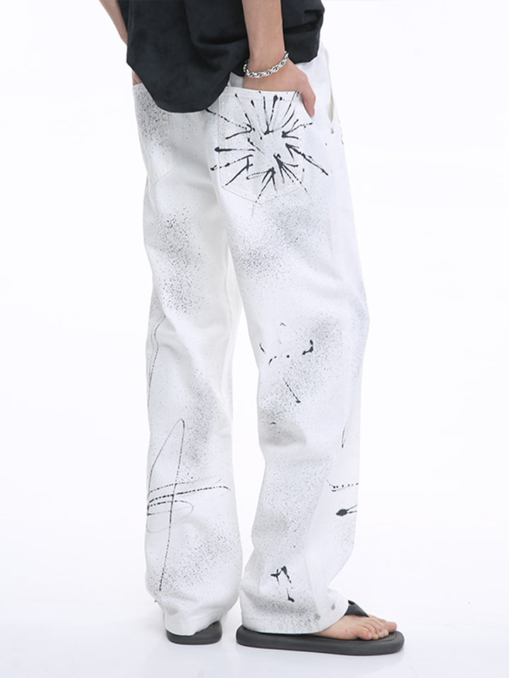 Graffiti Art Loose Wide-Leg Jeans