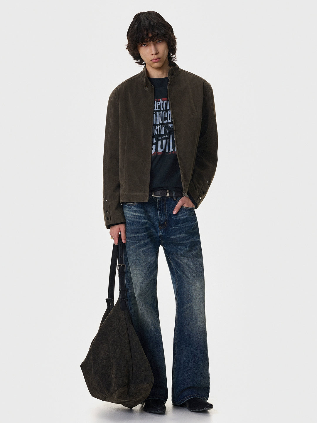 Deconstructed Faux Suede Short Jacket