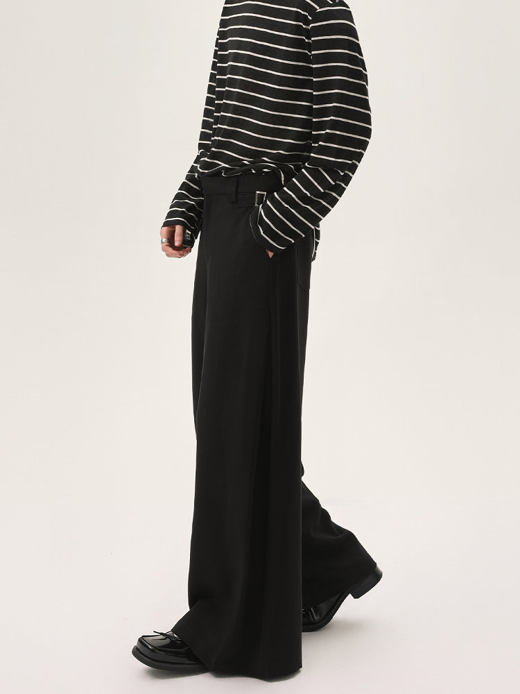 Wide-Leg Casual Straight Pants