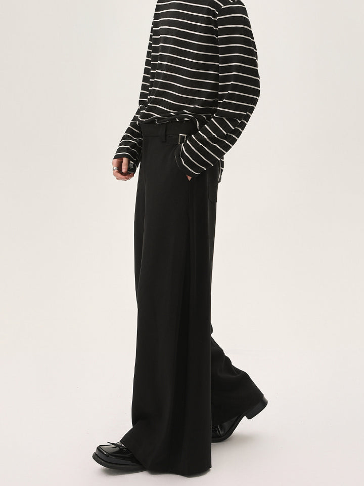 Wide-Leg Casual Straight Pants