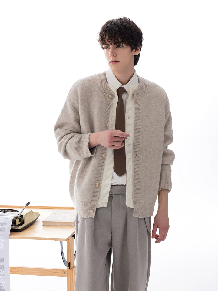 Round Neck Knit Cardigan
