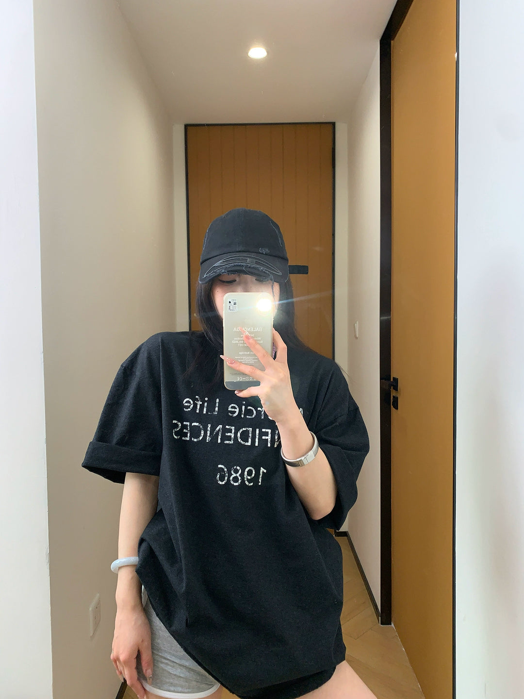 Distressed Printed Cotton Oversized T-shirt