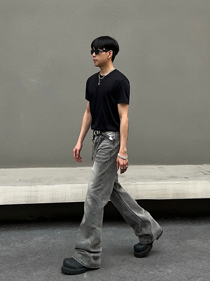 Grey Slim Fit Straight-leg Jeans