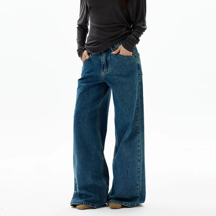Retro Wide-Leg Loose Fit Jeans