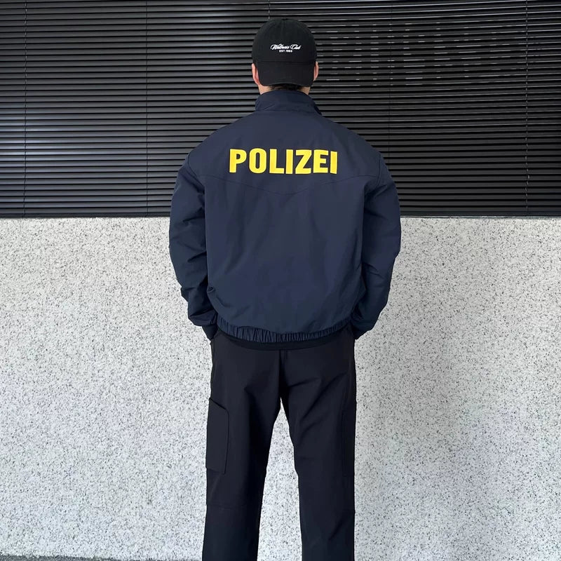 جاكيت قطن واسع بياقة واقية من الشرطة 