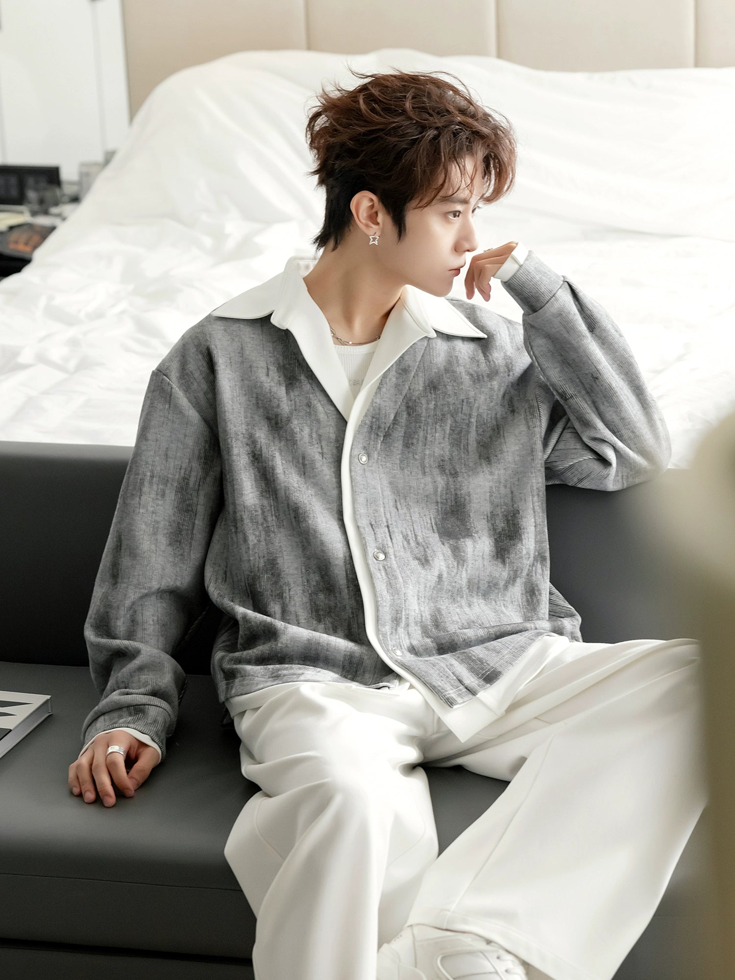 Button-down Lapel Long Sleeve Shirt