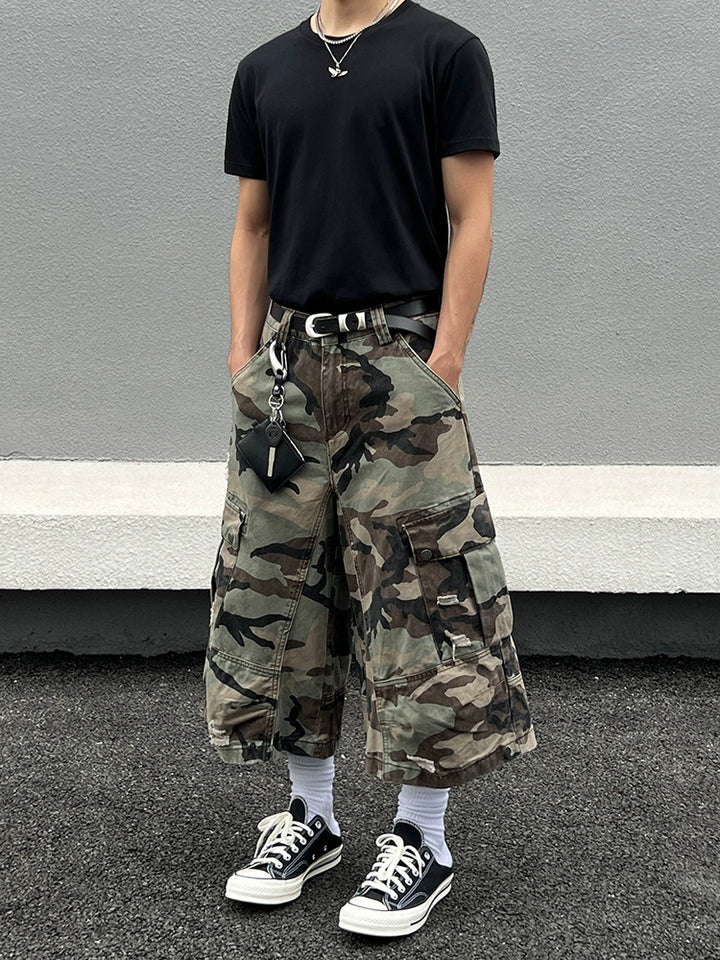 カモフラージュ ルーズカーゴ ワイドレッグパンツ 
