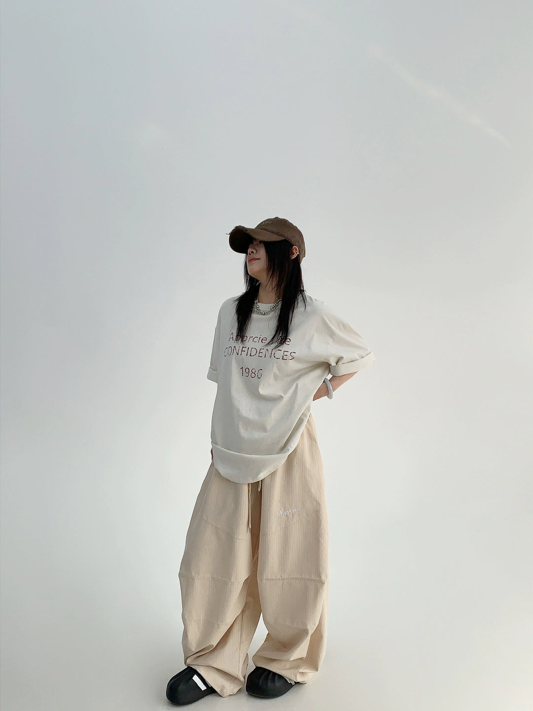 Vertical Striped Loose Wide-Leg Pants