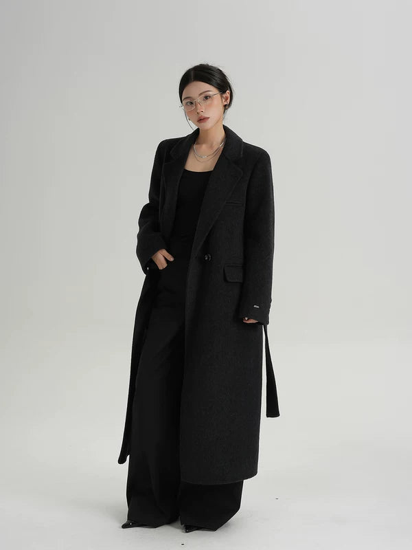 Long Wool Belted Overcoat