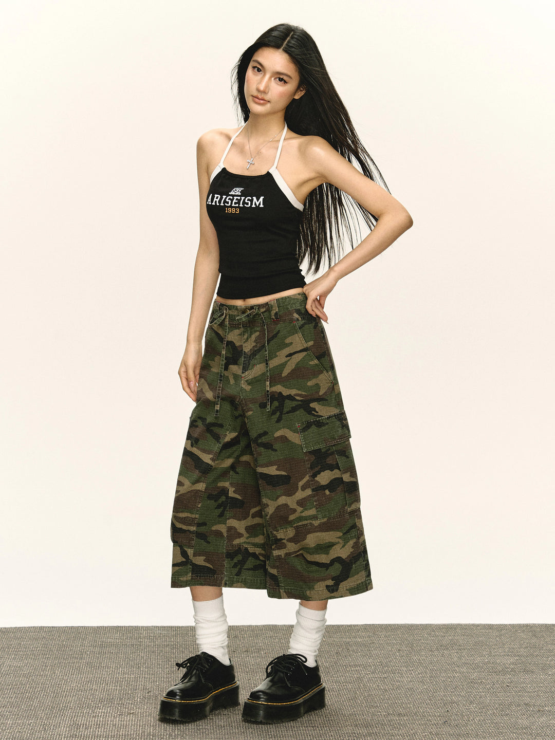 Retro Slim-Fit Halter Camisole Tank Top