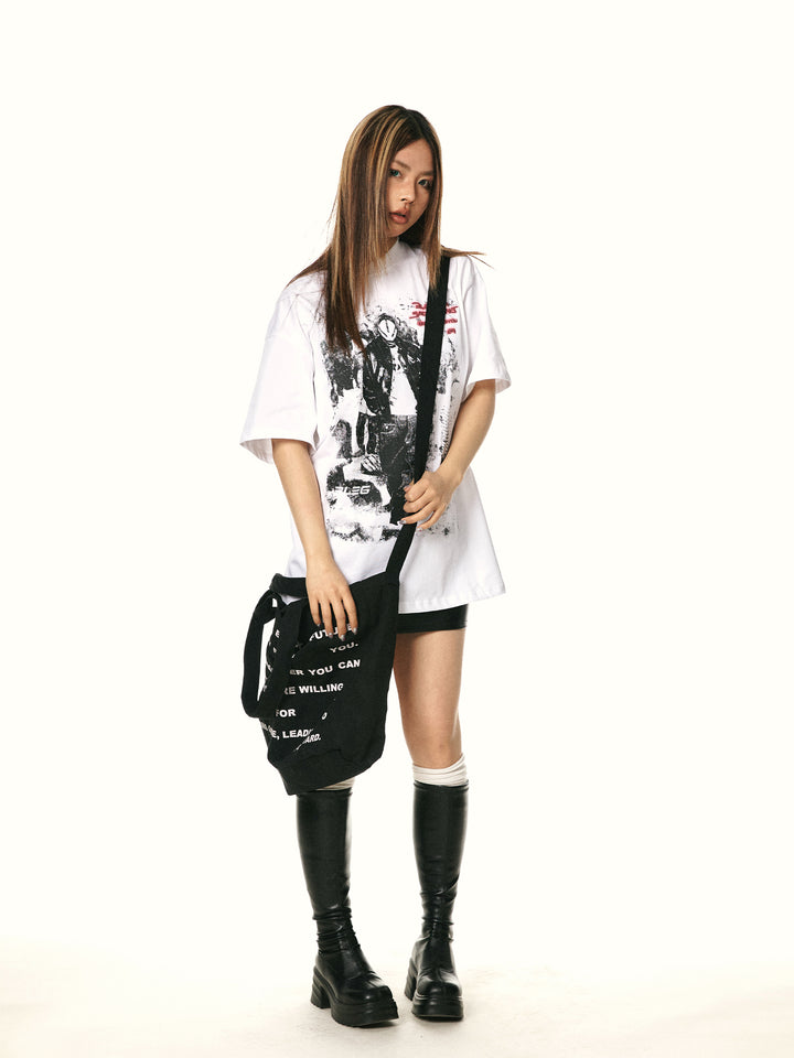 Loose Cotton Graphic Short Sleeve T-shirt