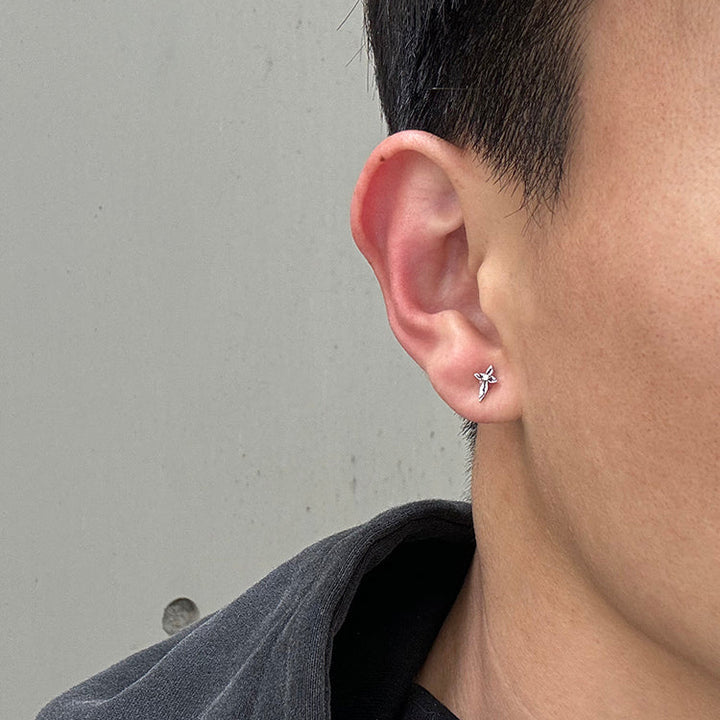 S925 Silver Four Leaf Clover Stud Earrings