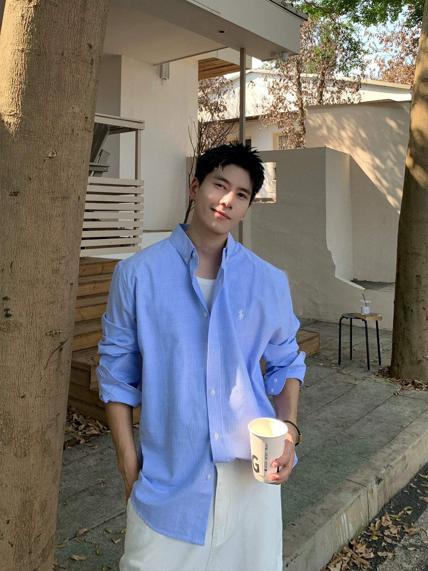 Striped Button-Up Casual Shirt