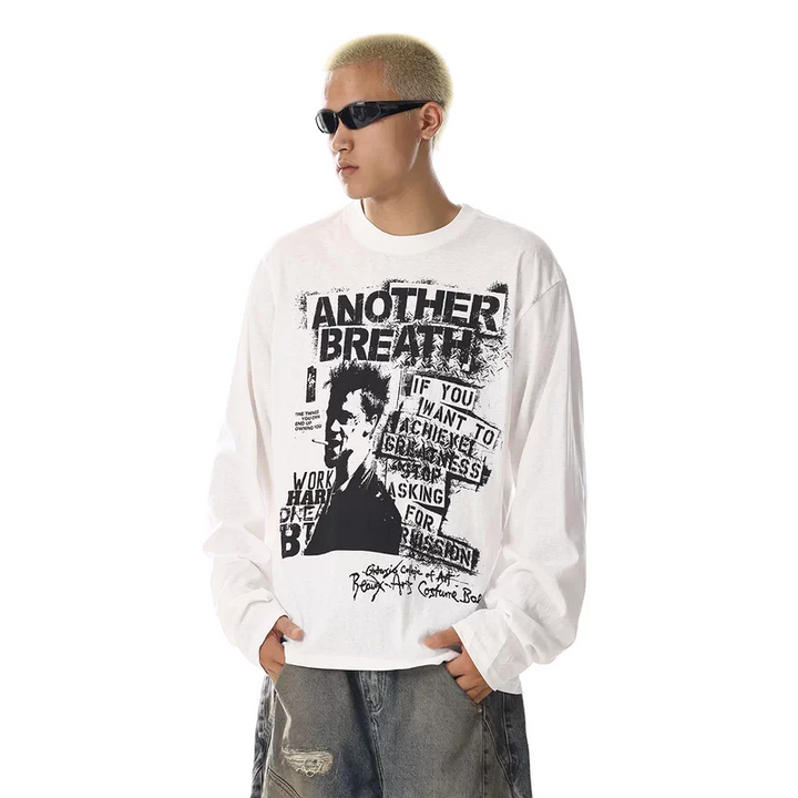 صورة جرافيك بأكمام طويلة سُترة كاجوال 