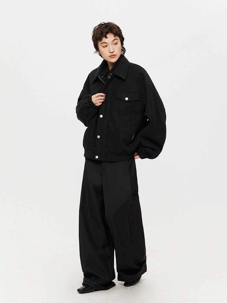 Lapel Wool Loose Fit Jacket