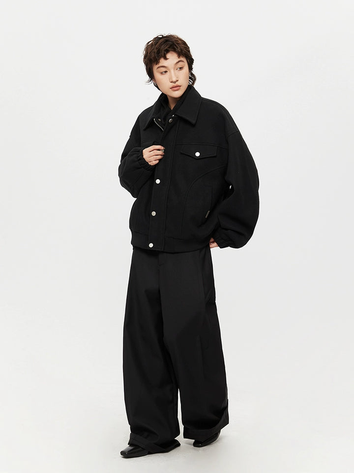 Lapel Wool Loose Fit Jacket
