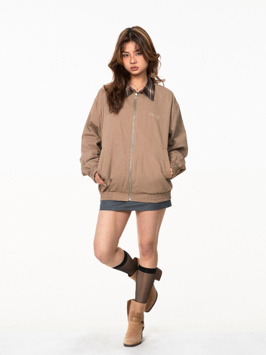 Plaid Double-Sided Retro Street Jacket