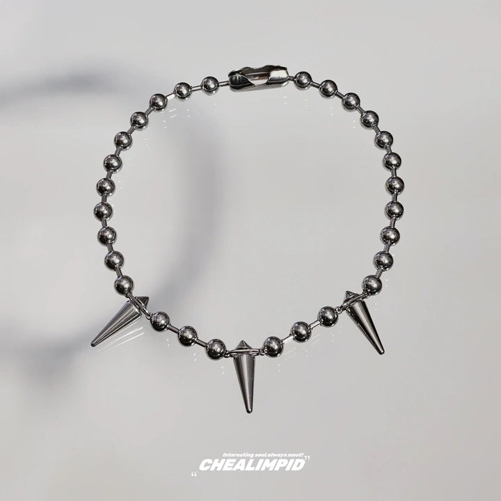 Titanium Steel Rivet Bead Necklace
