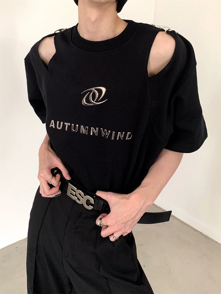 Hollow Deconstructed Short Sleeve Pullover