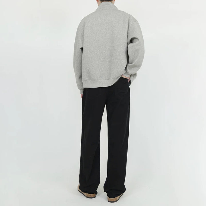 بنطلونات قطنية مستقيمة واسعة الساق 