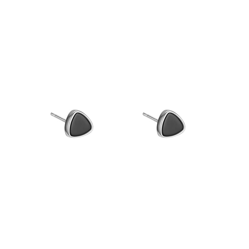 Sterling Silver Geometric Triangle Earrings