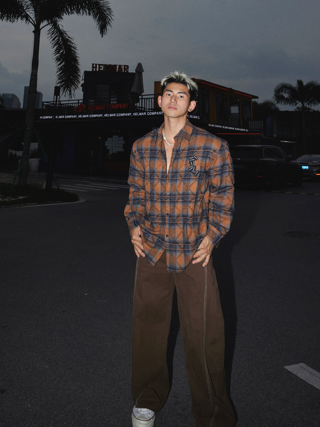 Plaid Distressed Long Sleeve Button-Up Shirt