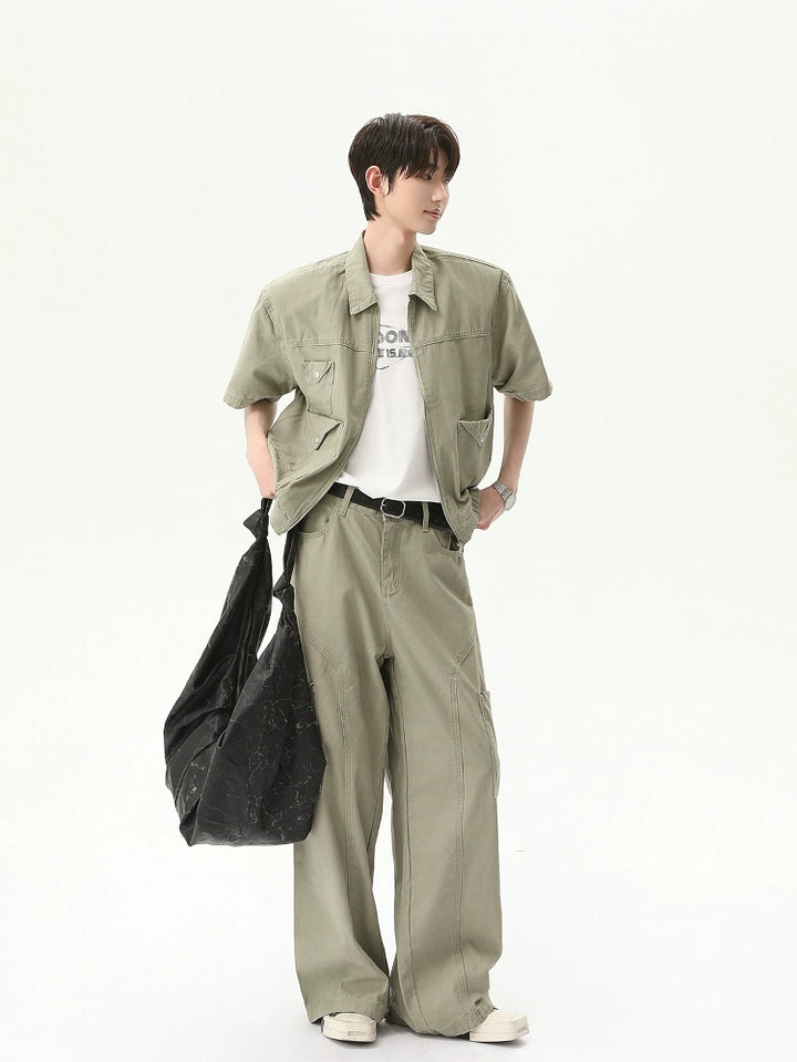 Short Sleeve Jacket Pants Set