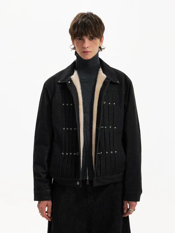 Giacca da lavoro in lana con bottoni 