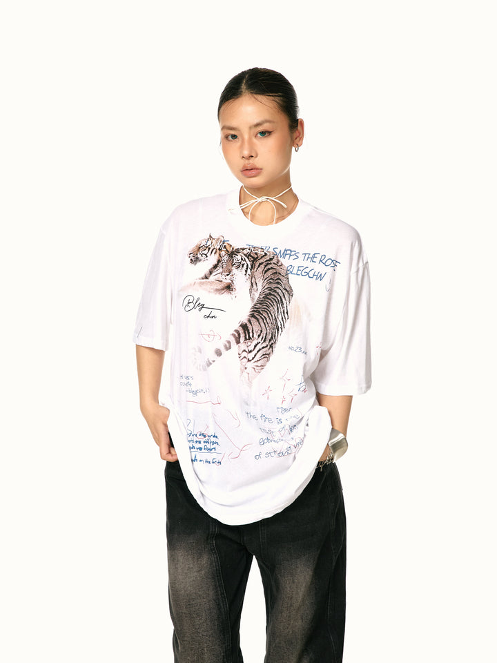 Printed Loose Casual Cotton T-Shirt