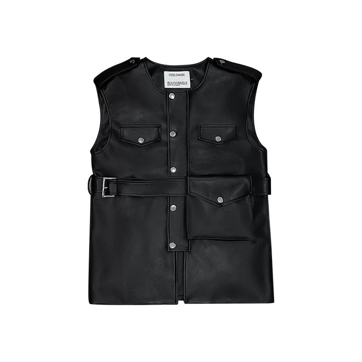 Slimming Leather Vest Coat