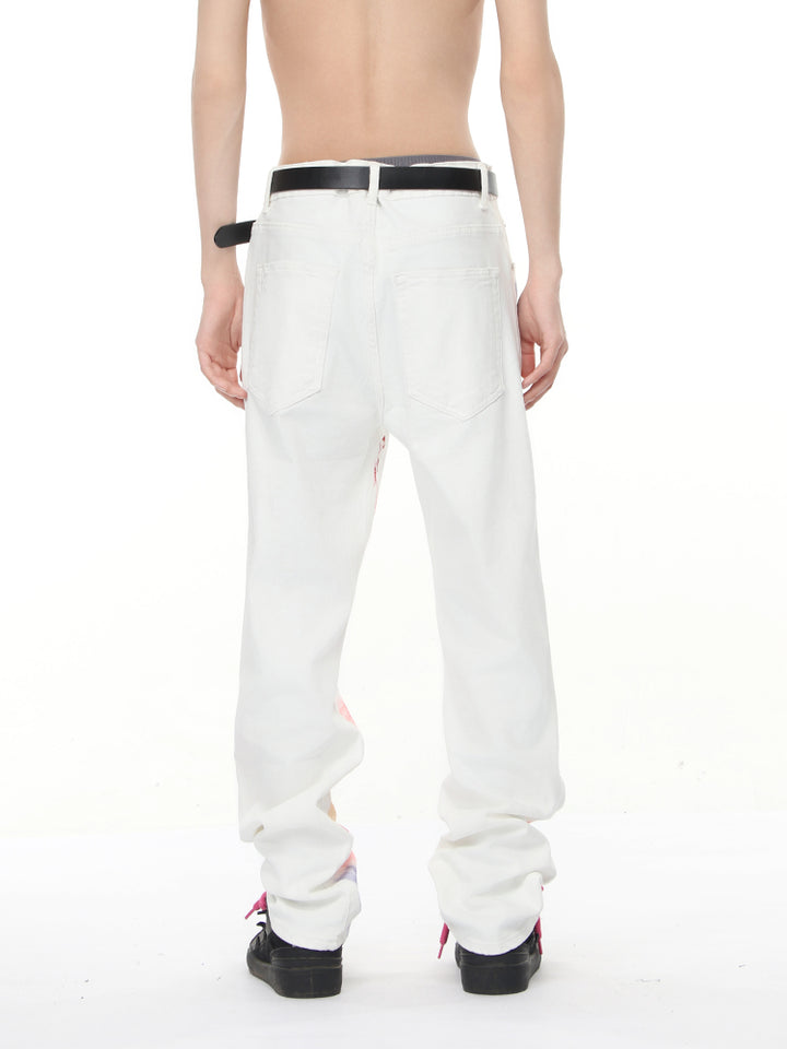 Gemusterte Design Lockere Gerade Hosen 